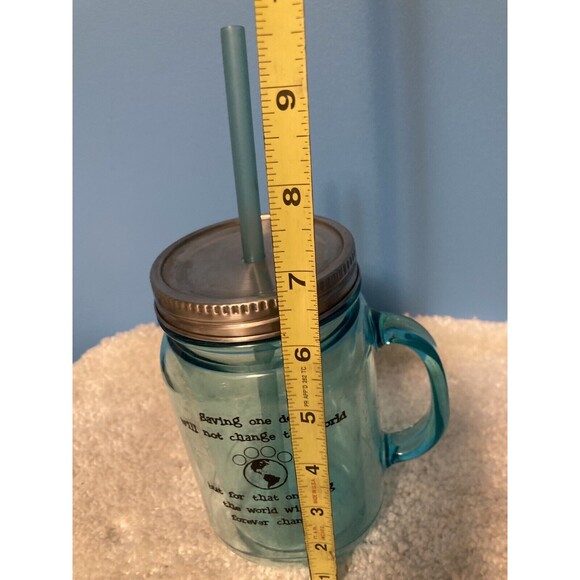 Dog Speak Mason Jar Styled Insulated 20 oz Mug - Saving One Dog... - Picture 7 of 9